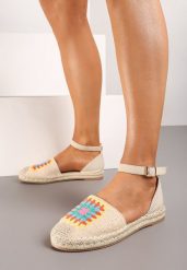 Beżowe Espadryle na Płaskiej Podeszwie Zapinane na Sprzączkę z Plecioną Podeszwą Laveda. Brązowe espadryle damskie Renee, bez wzorów, bez obcasa, na płaskiej podeszwie. Za 59.99 zł.
