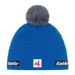 Czapka Eisbar Jamie Pompon MÜ SA. Niebieskie czapki damskie Eisbär, bez wzorów, z wełny. Za 205.51 zł.