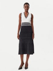 LOLA CASADEMUNT Sukienka dzianinowa LS2516002 Czarny Regular Fit. Czarne sukienki damskie LOLA CASADEMUNT, bez wzorów, z dzianiny, bez ramiączek. Za 359.99 zł.