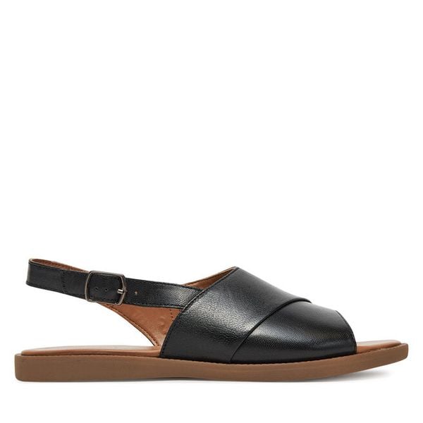 Sandały Lasocki. Czarne sandały damskie Lasocki, bez wzorów, bez obcasa, na płaskiej podeszwie, bez zapięcia. Za 159.99 zł.