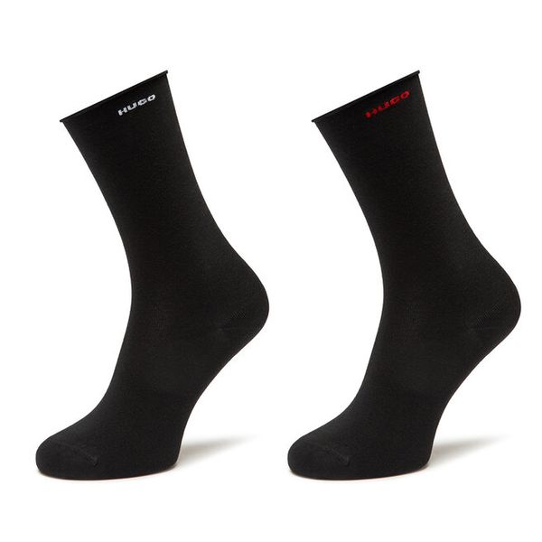 Skarpety długie HUGO. Czarne skarpetki damskie Hugo, bez wzorów. Za 49.99 zł.