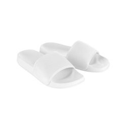 Japonki Unisex Dla Dorosłych. Białe klapki damskie JUST COOL, bez wzorów, z materiału, bez obcasa, bez zapięcia. Za 76.99 zł.