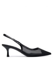 LOVE MOSCHINO Czółenka JA10526G0OIQ900B Czarny. Czarne czółenka damskie Love Moschino, bez wzorów, ze skóry, bez obcasa. Za 939.99 zł.