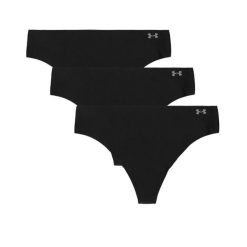 Majtki damskie stringi Under Armour Pure Stretch 3-PAK. Czarne stringi Under Armour, bez wzorów, z bawełny. Za 83.99 zł.