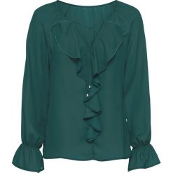 Bluzka z falbaną bonprix głęboki zielony. Bluzki damskie marki Mohito. Za 74.99 zł.