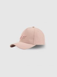 4F Czapka z daszkiem strapback damska - różowa XS/S (56cm). Czerwone czapki z daszkiem damskie 4F, na lato, bez wzorów, z bawełny. Za 59.99 zł.