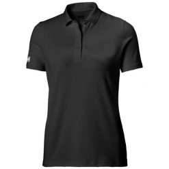 Damska koszulka polo Helly Hansen crew tech. Czarne bluzki damskie Helly Hansen, xs, bez wzorów, sportowe, bez kołnierzyka, bez ramiączek. Za 301.00 zł.
