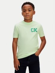 Calvin Klein T-Shirt Heritage LVCKSJA09B Zielony Regular Fit. Zielone t-shirty i koszulki chłopięce Calvin Klein, bez wzorów, z bawełny, bez kołnierzyka, bez ramiączek. Za 109.99 zł.