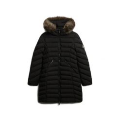 Parka dla kobiet Superdry Fuji. Czarne parki damskie Superdry, na zimę, bez kaptura. Za 630.10 zł.