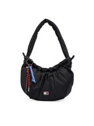 Tommy Jeans Torebka Tjw Icon Charms Shoulder Bag AW0AW18780 Czarny. Czarne torebki klasyczne damskie Tommy Jeans, z jeansu, bez dodatków. Za 369.99 zł.