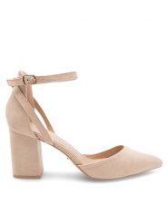 DeeZee Czółenka KL-HT6160 Beżowy. Brązowe czółenka damskie DeeZee, bez wzorów, z materiału, bez obcasa. Za 119.99 zł.