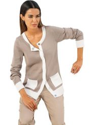 Heine Kardigan w kolorze beżowym rozmiar: 42. Brązowe kardigany damskie Heine, bez wzorów, z bawełny. Za 100.52 zł.