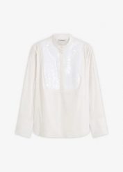 Tunika z cekinami. Czarne tuniki damskie bonprix, z aplikacjami, eleganckie, bez kołnierzyka, bez ramiączek. Za 119.99 zł.