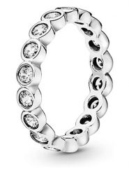 Pandora Srebrny pierścionek z cyrkoniami rozmiar: onesize. Szare pierścionki damskie Pandora, z cyrkonią, srebrne. Za 295.99 zł.
