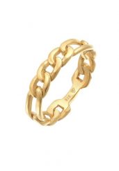 Elli Damski pierścionek z łańcuszkiem Figaro Linki Design Chunky Trend w pozłacanym srebrze 925 Sterling Silver Pierścionki 1 ct. Szare pierścionki damskie Elli, pozłacane. Za 208.99 zł.