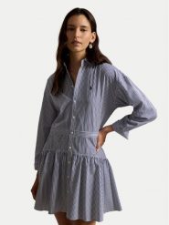 Polo Ralph Lauren Sukienka koszulowa 211B22754001 Granatowy Regular Fit. Niebieskie sukienki damskie Polo Ralph Lauren, bez wzorów, z bawełny, bez ramiączek. Za 1,069.00 zł.