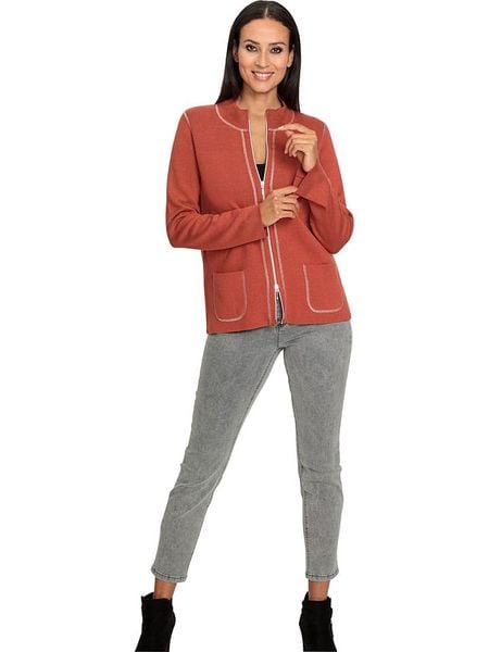 Heine Kardigan w kolorze czerwonym rozmiar: 44. Czerwone kardigany damskie Heine, bez wzorów. Za 105.14 zł.