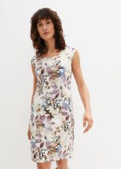 Sukienka ołówkowa. Brązowe sukienki damskie bonprix, bez wzorów, eleganckie, bez ramiączek. Za 209.99 zł.