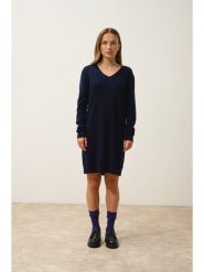 Just Cashmere Kaszmirowa sukienka "Mileya" w kolorze granatowym rozmiar: M. Niebieskie sukienki damskie Just Cashmere, bez wzorów, z kaszmiru, bez ramiączek. Za 412.88 zł.