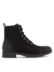 Lasocki Trzewiki WI23-DALIA2-07 Czarny. Czarne botki damskie Lasocki, ze skóry, bez obcasa, na płaskiej podeszwie, bez zapięcia. Za 259.99 zł.