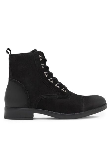 Lasocki Trzewiki WI23-DALIA2-07 Czarny. Czarne botki damskie Lasocki, ze skóry, bez obcasa, na płaskiej podeszwie, bez zapięcia. Za 259.99 zł.