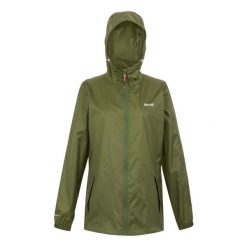 Kurtka Wodoodporna Damska Pack It III. Zielone kurtki damskie Regatta, xl, bez wzorów, z materiału, z kapturem. Za 143.99 zł.