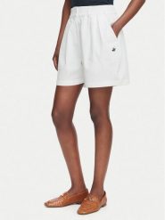 Beverly Hills Polo Club Szorty materiałowe P-SS26W-B576580 Biały Regular Fit. Białe szorty damskie Beverly Hills Polo Club, bez wzorów, z bawełny. Za 155.99 zł.
