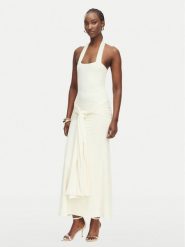 Bardot Sukienka wieczorowa Emilia 60386DB Kremowy Slim Fit. Białe sukienki damskie Bardot, bez wzorów, z syntetyku, wizytowe, bez ramiączek. Za 609.99 zł.