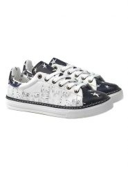 Goby Skórzane sneakersy w kolorze granatowo-białym rozmiar: 39. Białe obuwie sportowe damskie Goby, bez zapięcia. Za 254.74 zł.