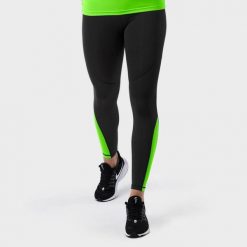Kobieta Fitness Legginsy sportowe ze średnim stanem Sky Flow SIROKO Czarny. Czarne legginsy damskie SIROKO, l, bez wzorów. Za 127.20 zł.