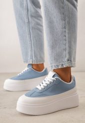 Niebieskie Sneakersy VICES na Platformie w Stylu lat 90. Donah. Niebieskie obuwie sportowe damskie Born2be, bez zapięcia. Za 89.99 zł.