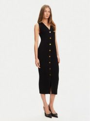 MICHAEL Michael Kors Sukienka dzianinowa MT5832533D Czarny Slim Fit. Czarne sukienki damskie MICHAEL Michael Kors, bez wzorów, z dzianiny, bez ramiączek. Za 1,059.00 zł.