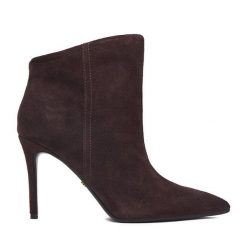 Botki GINO ROSSI. Brązowe botki damskie Gino Rossi, bez obcasa, na szpilce, bez zapięcia. Za 379.99 zł.