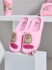 Klapki z wymiennymi przypinkami Pusheen the Cat - różowy. Czerwone klapki damskie Sinsay, bez wzorów, bez obcasa, bez zapięcia. Za 35.99 zł.