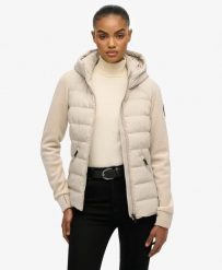 Superdry Kurtka Hooded Fuji Storm ocieplana z recyklingowanego poliestru. Brązowe kurtki damskie Superdry, bez wzorów, z nylonu, bez kaptura. Za 528.60 zł.
