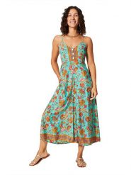 Aller Simplement Kombinezon w kolorze turkusowo-pomarańczowym rozmiar: 38/40. Brązowe kombinezony damskie Aller Simplement, bez wzorów, klasyczne, bez kołnierzyka, bez ramiączek. Za 65.99 zł.