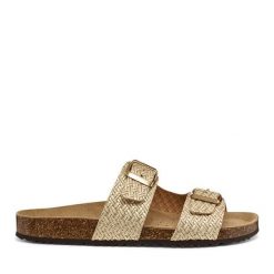 Klapki Geox. Żółte klapki damskie Geox, bez wzorów, bez obcasa, bez zapięcia. Za 359.99 zł.