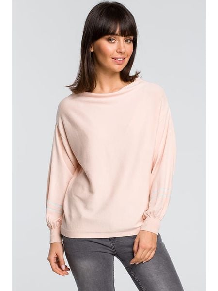 Be Wear Sweter w kolorze jasnoróżowym rozmiar: onesize. Różowe swetry klasyczne damskie Be Wear, ze splotem, bez kołnierzyka. Za 69.91 zł.