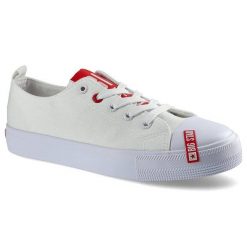 Białe Trampki Big Star Damskie Modne Półbuty. Białe trampki damskie Big Star, bez wzorów, z materiału, bez zapięcia. Za 89.99 zł.