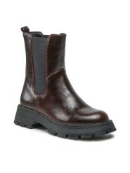 Jenny Fairy Sztyblety LS5873-01 Brązowy. Brązowe botki damskie Jenny Fairy, ze skóry, bez obcasa, na płaskiej podeszwie, bez zapięcia. Za 107.98 zł.