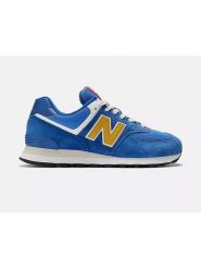New Balance Skórzane sneakersy w kolorze niebieskim rozmiar: 37,5. Niebieskie obuwie sportowe damskie New Balance, bez zapięcia. Za 271.07 zł.