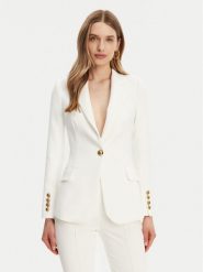 Elisabetta Franchi Marynarka GI-144-51E2-V560 Biały Regular Fit. Białe marynarki i żakiety damskie Elisabetta Franchi, bez wzorów, z syntetyku. Za 1,659.00 zł.