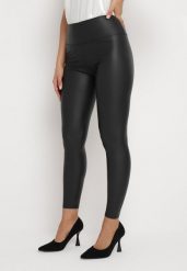 Czarne Legginsy z Ekoskóry z Szerokim Pasem w Talii Sennallas. Czarne legginsy damskie Born2be, l, bez wzorów, z jeansu. Za 44.99 zł.