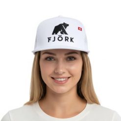 Czapka Trucker Fjork. Czarne czapki z daszkiem damskie FJORK MERINO, na lato, bez wzorów, z bawełny. Za 129.00 zł.