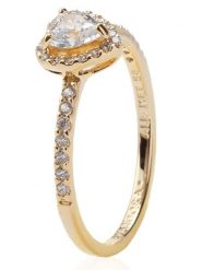 Pandora Pozłacany pierścionek z cyrkonią rozmiar: 60. Żółte pierścionki damskie Pandora, z cyrkonią, metalowe. Za 373.78 zł.