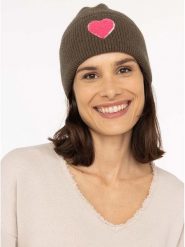 Zwillingsherz Czapka "Heart" w kolorze khaki rozmiar: onesize. Brązowe czapki damskie Zwillingsherz, bez wzorów, z materiału. Za 86.99 zł.