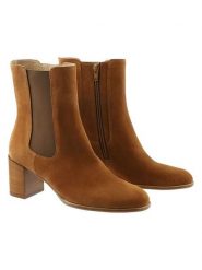 Högl Skórzane botki "Edna" w kolorze karmelowym rozmiar: 38. Brązowe botki damskie Högl, eleganckie, bez obcasa, bez zapięcia. Za 414.33 zł.