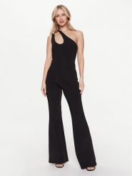 Pinko Kombinezon 100338 A04I Czarny Regular Fit. Czarne sukienki damskie Pinko, bez wzorów, z syntetyku, bez ramiączek. Za 609.99 zł.