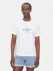 Calvin Klein Jeans T-Shirt Hero LV047B865G Biały Regular Fit. Białe t-shirty damskie Calvin Klein Jeans, xs, bez wzorów, z bawełny, bez kołnierzyka. Za 139.99 zł.