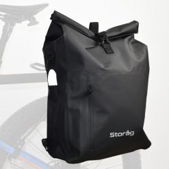 25L 3-w-1 wodoodporna torba rowerowa/plecak, do montażu na bagażniku. Czarne torby na laptopa STORAG, bez wzorów, z materiału. Za 270.00 zł.
